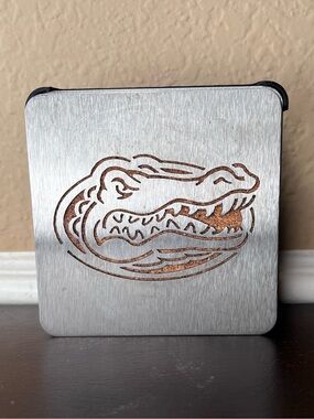 Vintage Florida Gators Coasters Set of 4 Aluminum Cork Drink Coasters